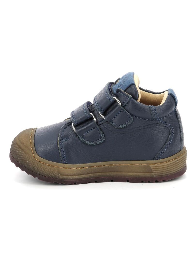 Bottillons KICKERS Mixte En Cuir - Style Ville Tige Cheville - Coloris Bleu Beige Marine Taille 23