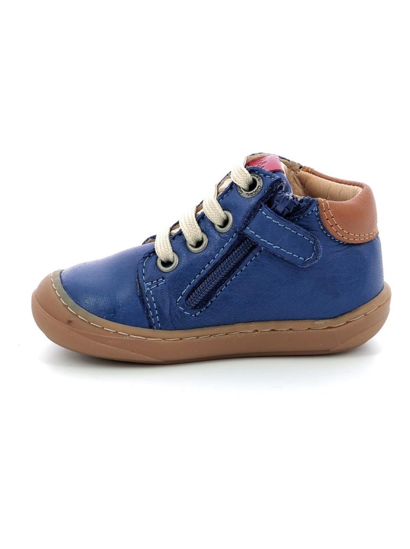 Bottillons Cuir Chyoso Aster Bleu - Kiabi