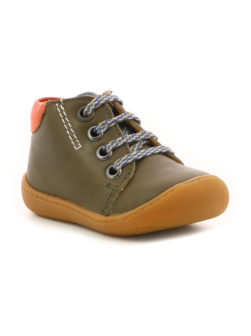 Bottillons Cuir Pyoso Aster Kaki - Kiabi