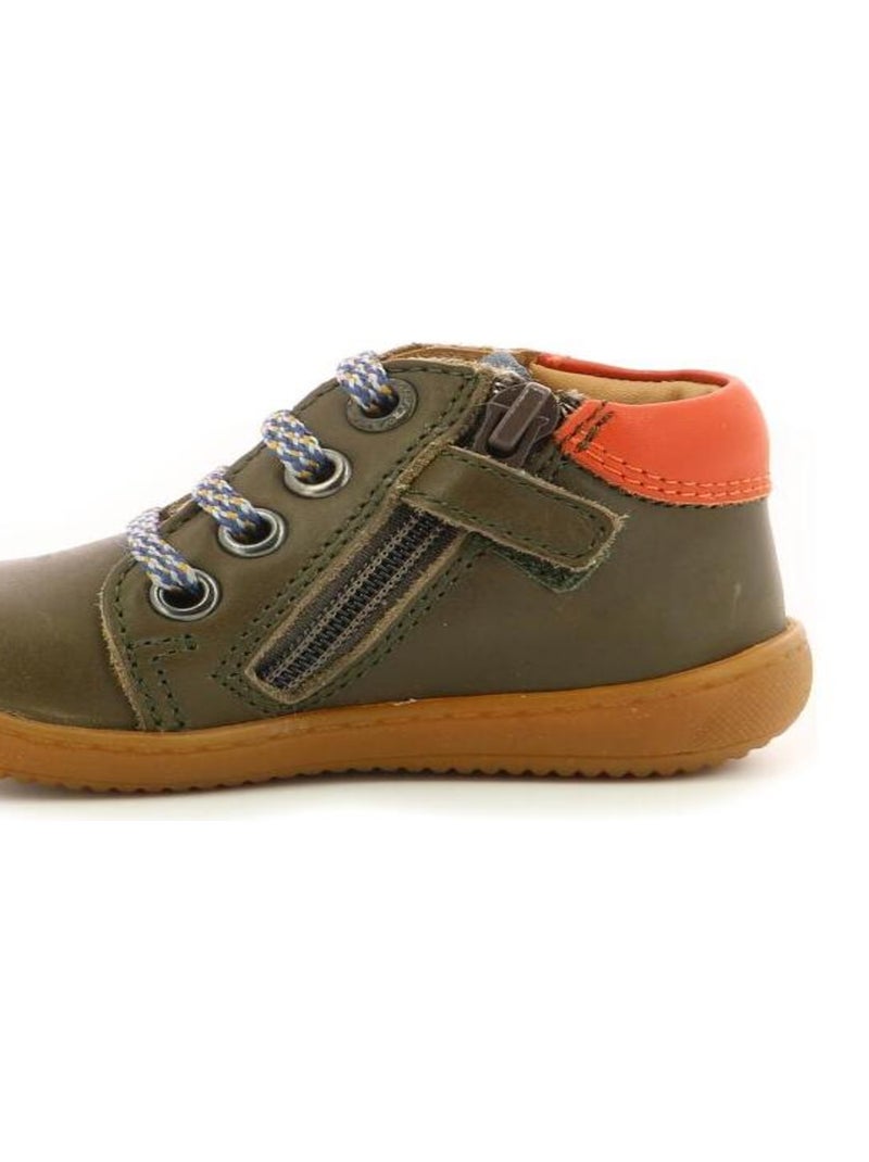 Bottillons Cuir Pyoso Aster Kaki - Kiabi
