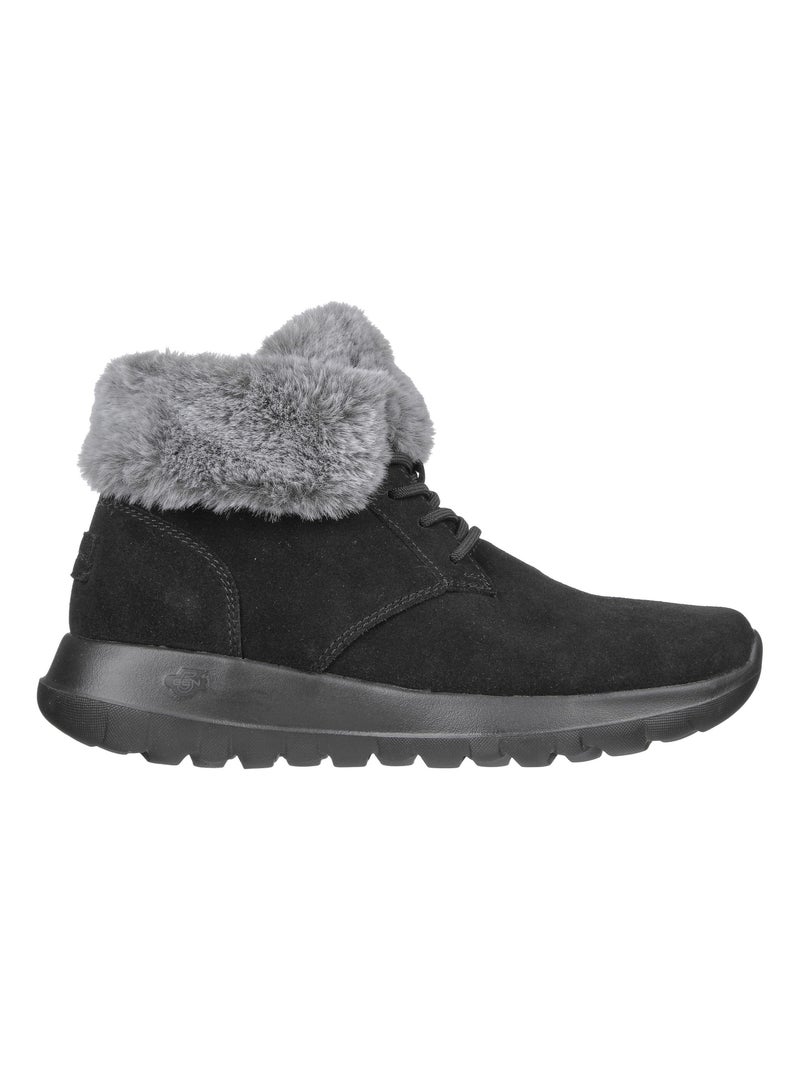 Bottine à Fourrure Cuir Skechers On The Go Joy Noir Gris - Kiabi