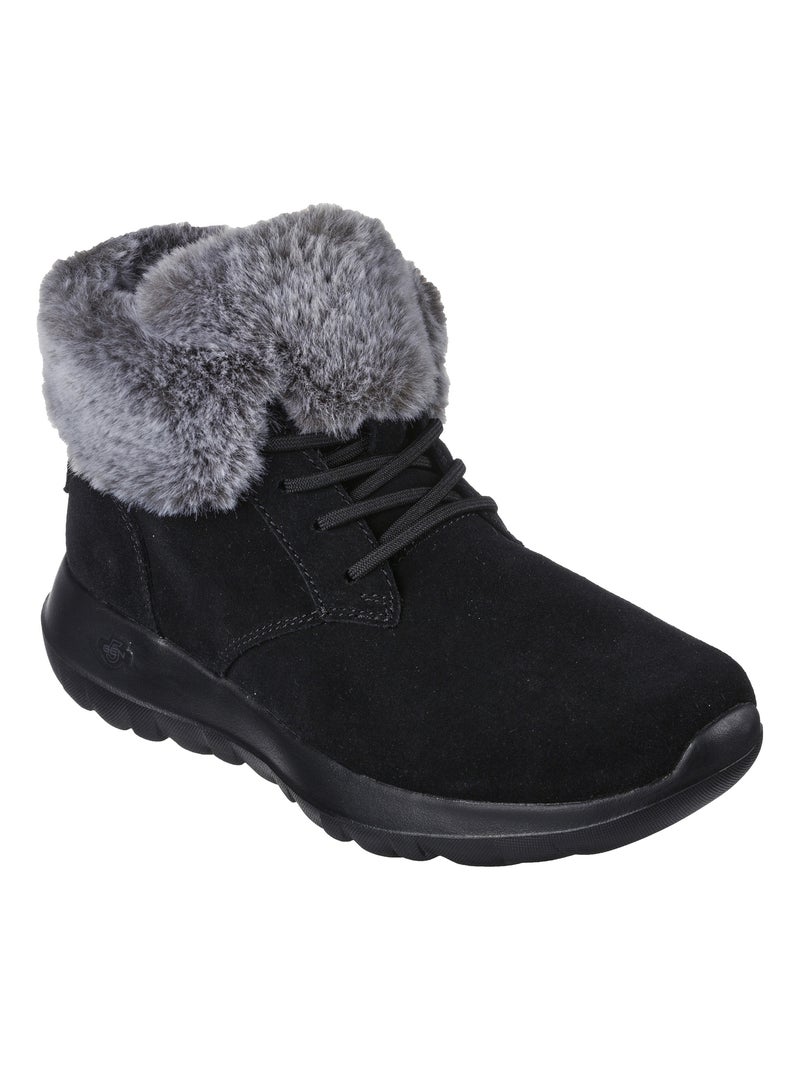 Bottine à Fourrure Cuir Skechers On The Go Joy Noir Gris - Kiabi