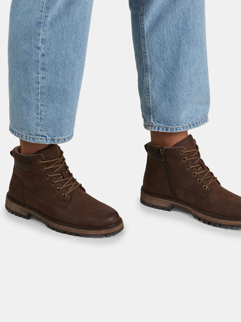 Bottine à lacets Bata Marron - Kiabi