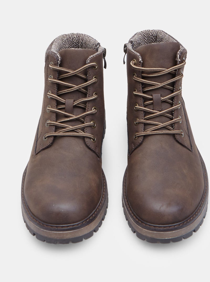 Bottine à lacets Bata Marron - Kiabi