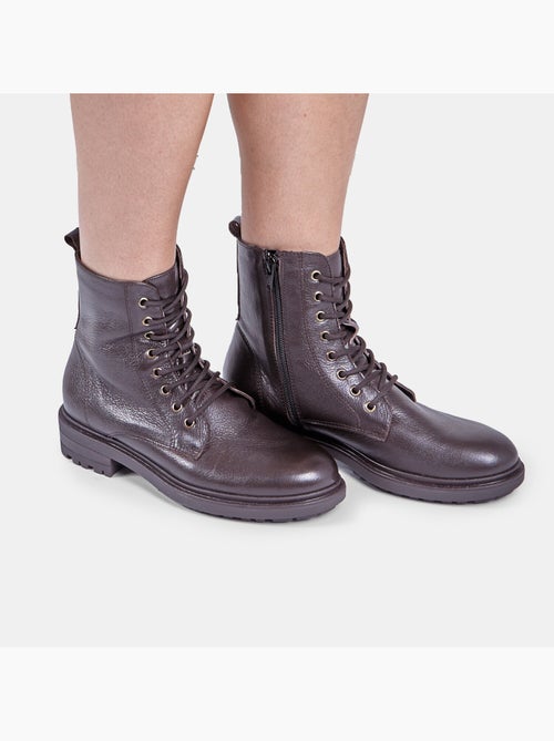 Bottine à lacets en cuir Bata - Kiabi