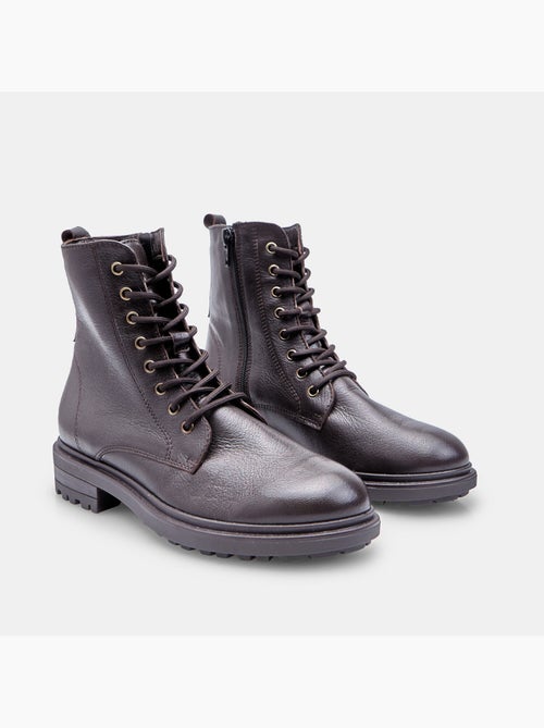 Bottine à lacets en cuir Bata - Kiabi