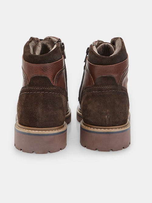 Bottine à lacets en cuir bata - Kiabi