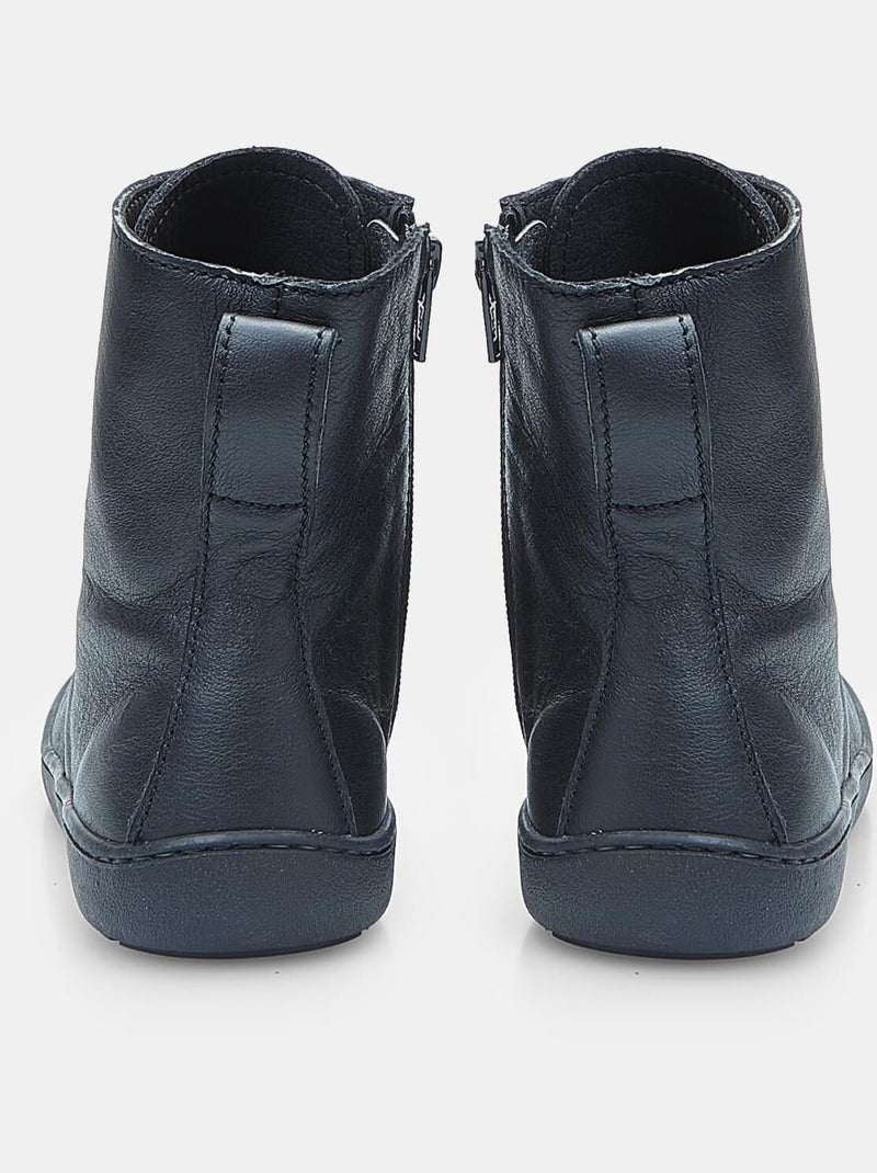 Bottine à lacets en cuir Bata Noir - Kiabi