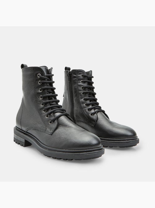 Bottine à lacets en cuir Bata - Kiabi