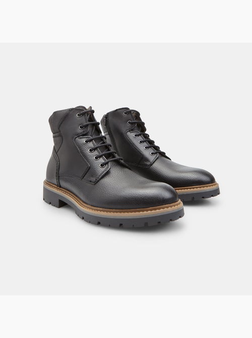 Bottine à lacets en cuir Bata - Kiabi