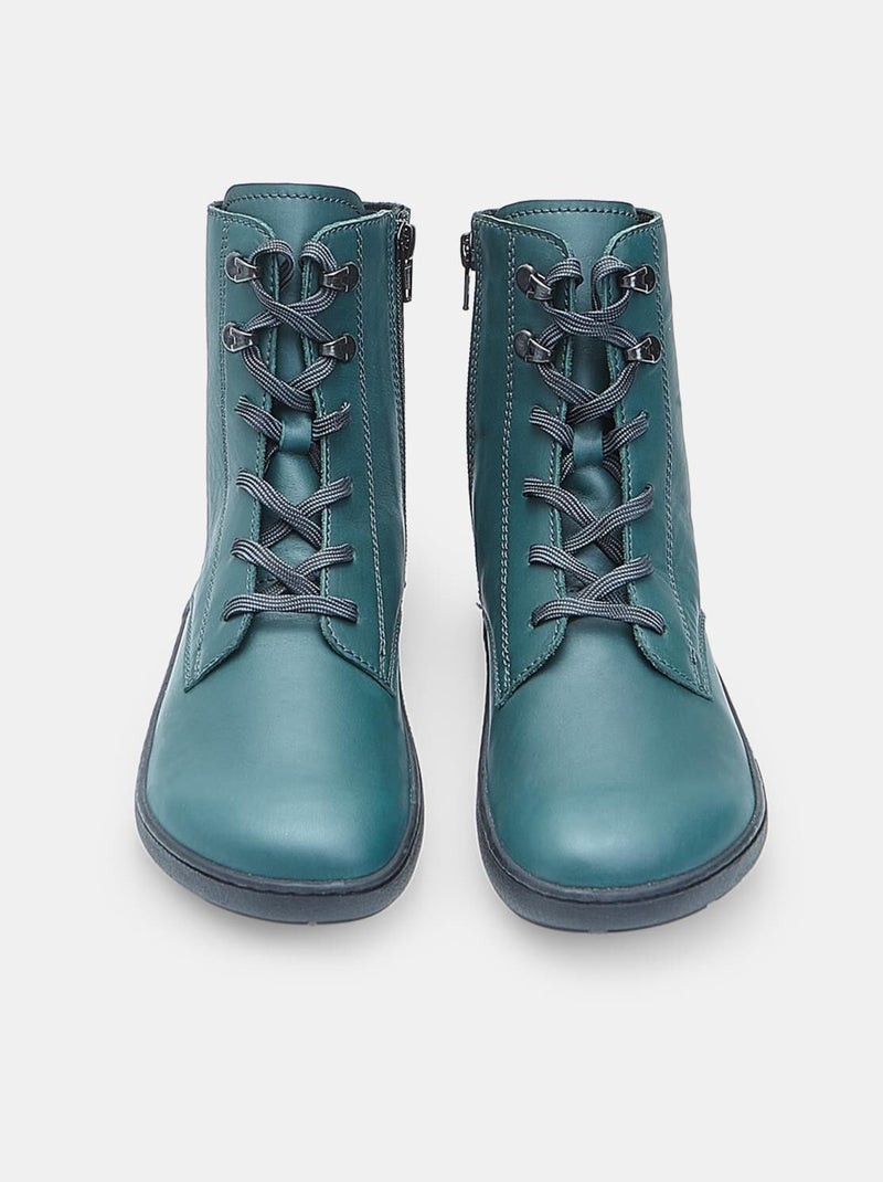 Bottine à lacets en cuir Bata Vert - Kiabi