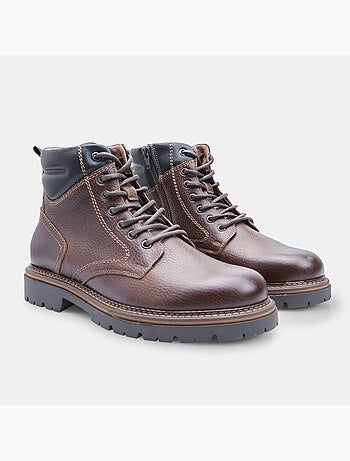 Bottine à lacets en cuir