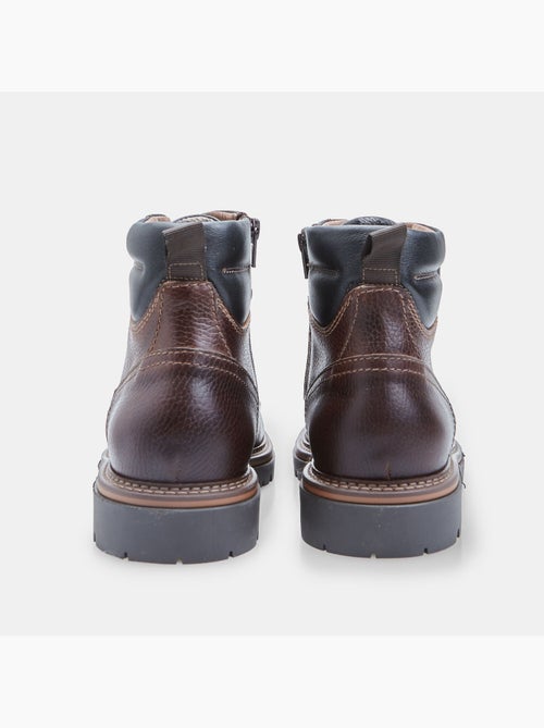 Bottine à lacets en cuir - Kiabi