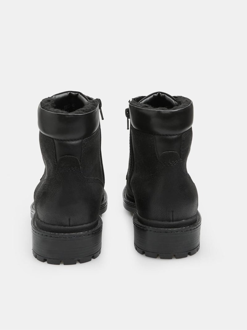 Bottine à lacets en cuir confortables  BATA Noir - Kiabi