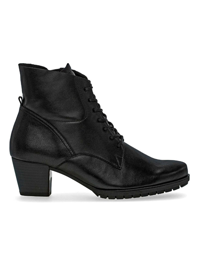 Bottine à lacets  en cuir lisse Gabor Noir Noir - Kiabi