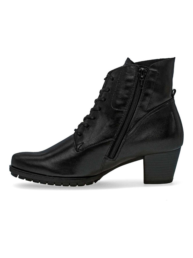 Bottine à lacets  en cuir lisse Gabor Noir Noir - Kiabi