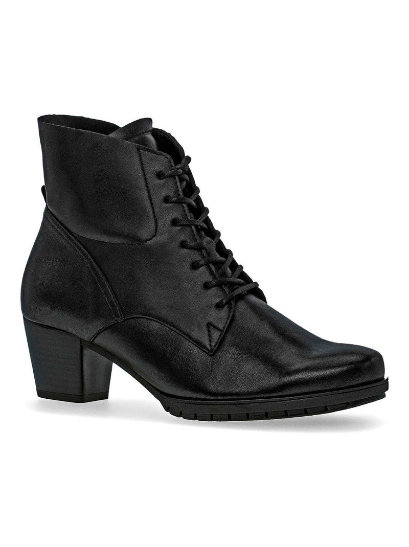 Bottine à lacets  en cuir lisse Gabor Noir Noir - Kiabi