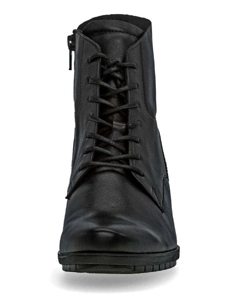 Bottine à lacets  en cuir lisse Gabor Noir Noir - Kiabi