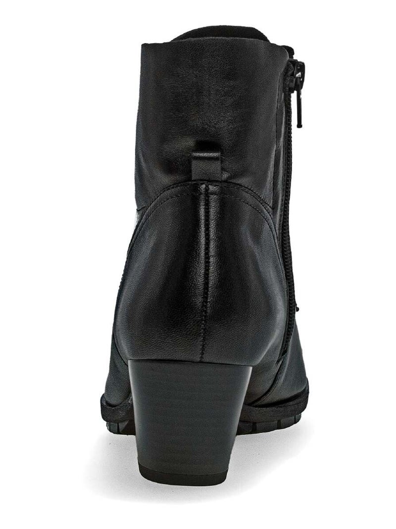 Bottine à lacets  en cuir lisse Gabor Noir Noir - Kiabi
