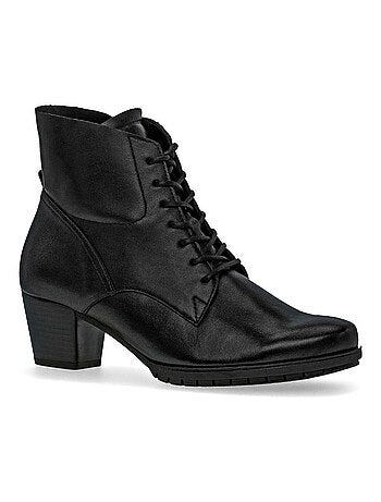 Bottine à lacets en cuir lisse