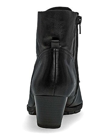 Bottine à lacets en cuir lisse