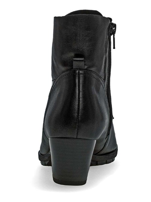 Bottine à lacets  en cuir lisse - Kiabi