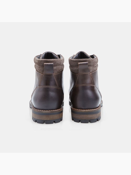 Bottine à lacets en cuir - Kiabi