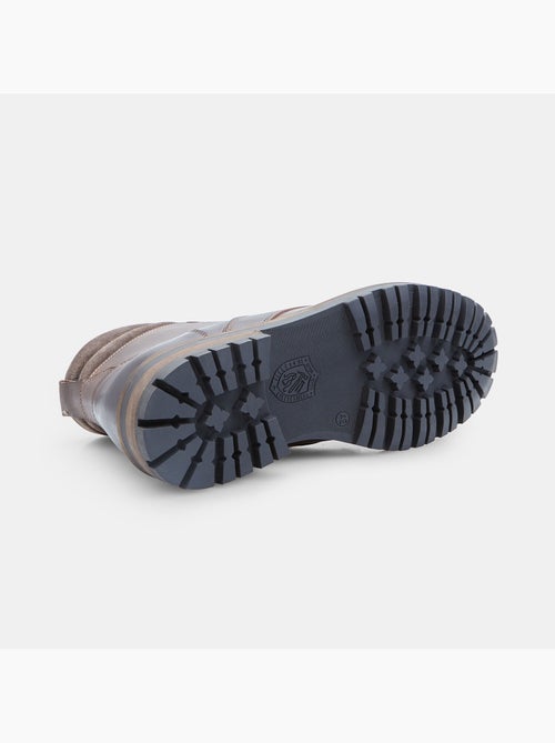 Bottine à lacets en cuir - Kiabi