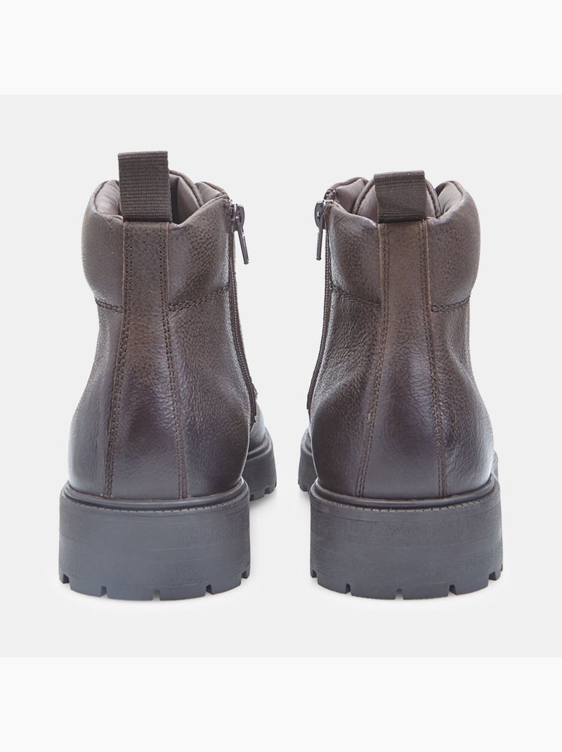 Bottine à lacets en cuir pour homme Bata Marron - Kiabi