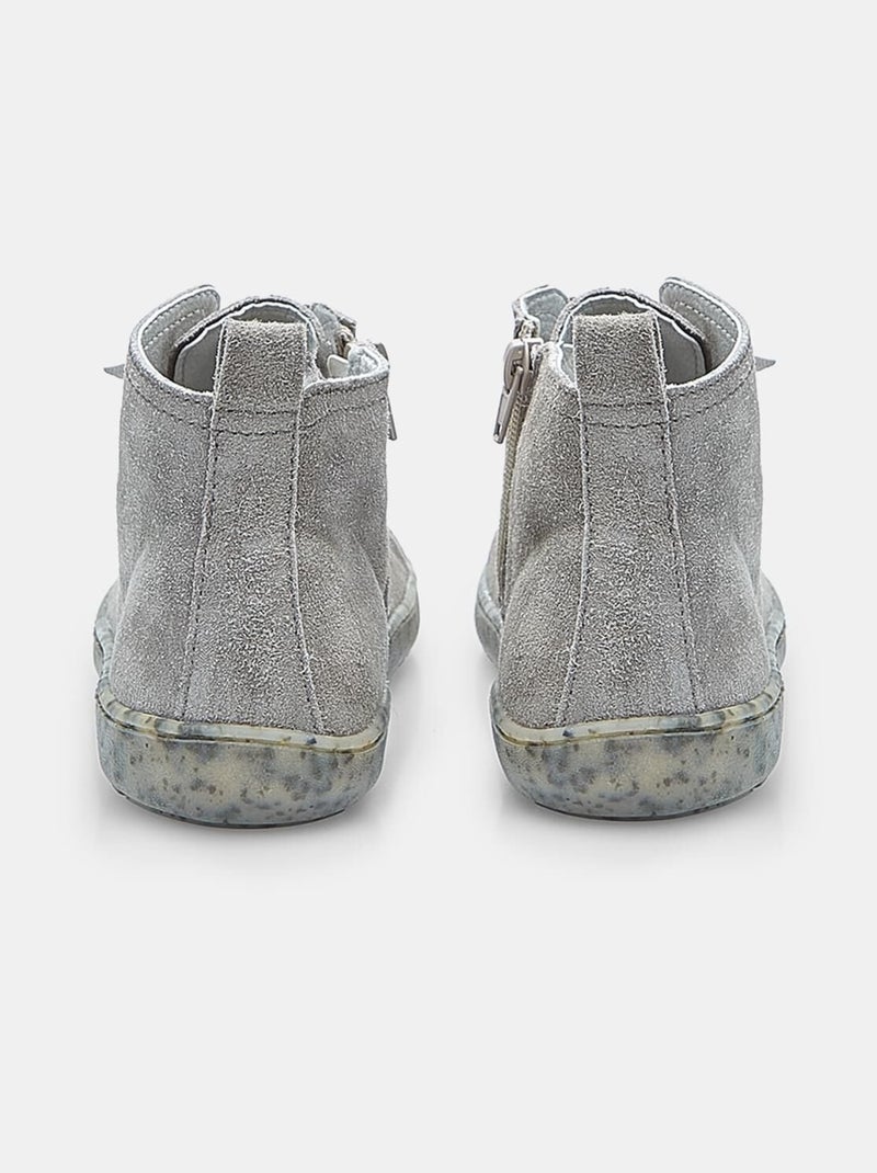 Bottine à lacets en daim Bata Gris - Kiabi