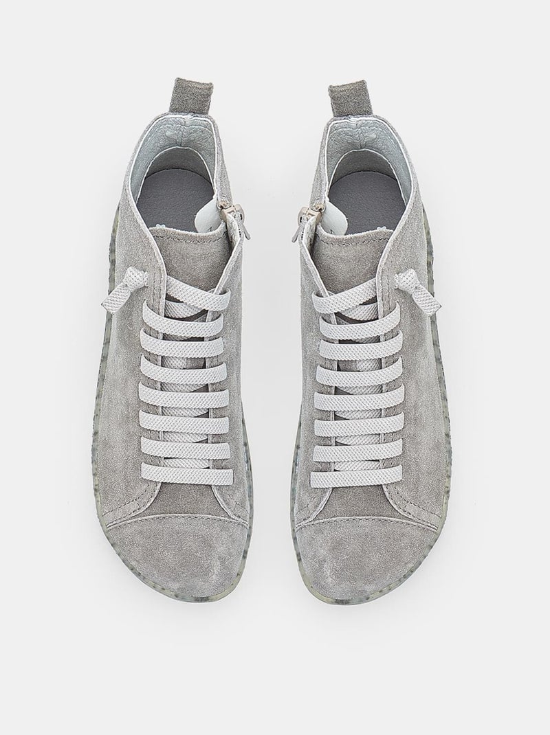 Bottine à lacets en daim Bata Gris - Kiabi