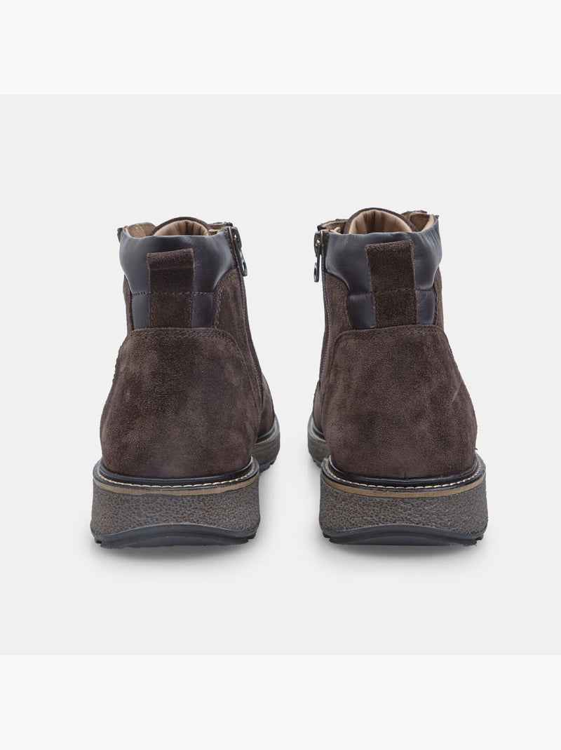 Bottine à lacets en daim Bata Marron - Kiabi