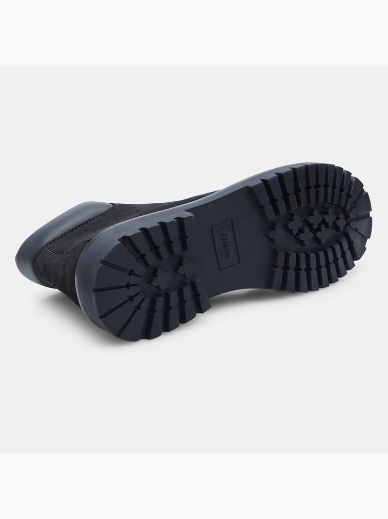 Bottine à lacets en nubuck Bata Noir - Kiabi