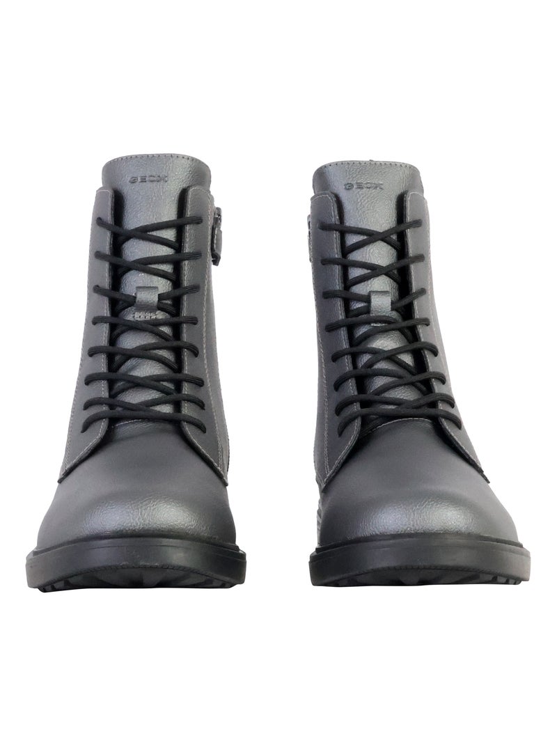 Bottine à Lacets Geox Junior Eclair Synt.Lea Noir - Kiabi