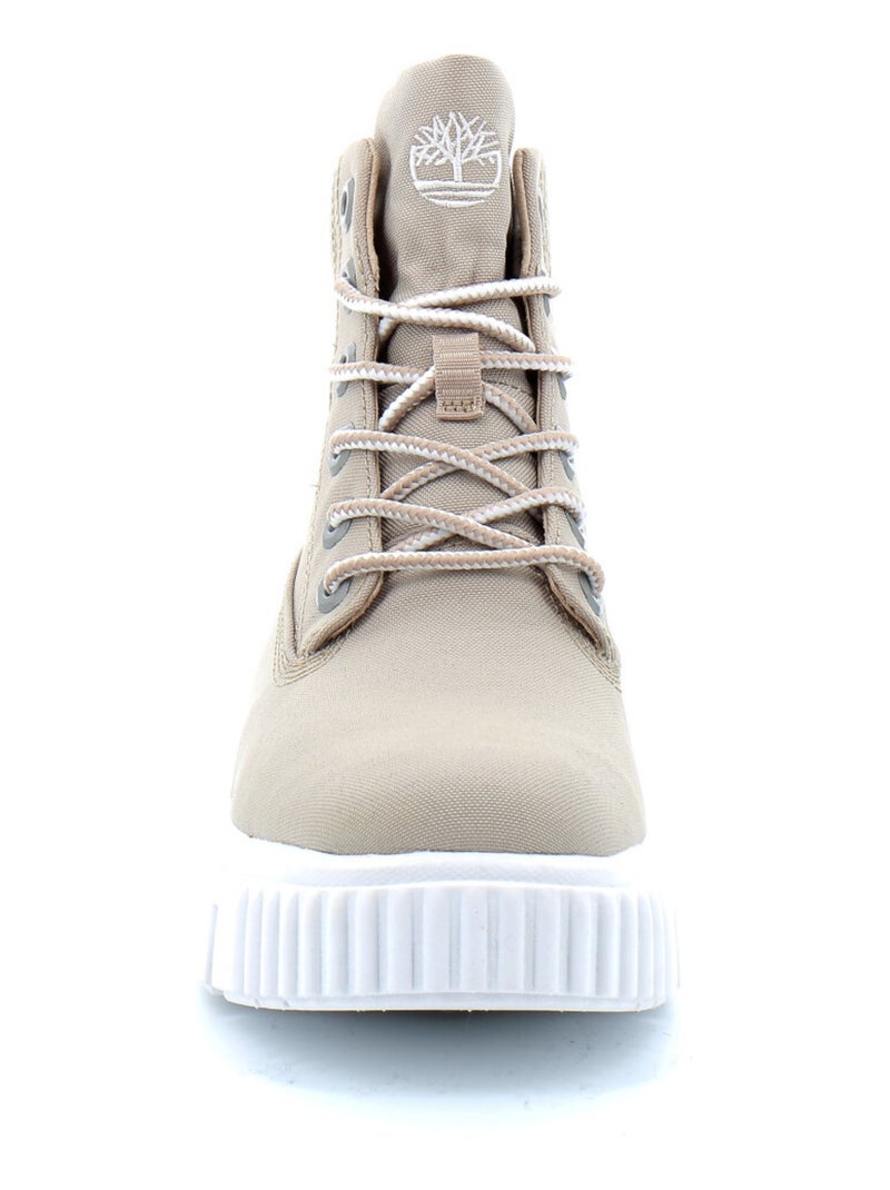 Bottine à Lacets Mi-haute Pour Femme Greyfield Beige - Kiabi