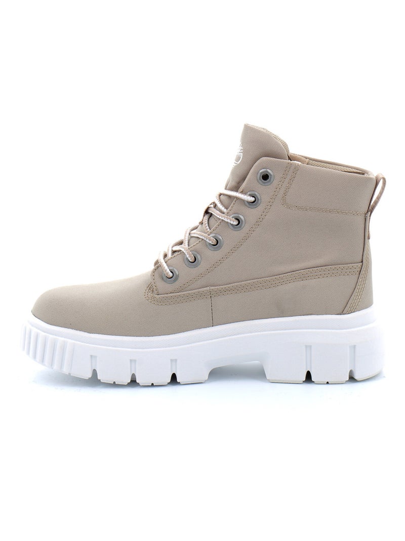 Bottine à Lacets Mi-haute Pour Femme Greyfield Beige - Kiabi