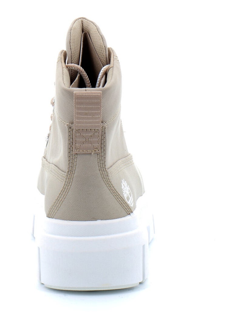 Bottine à Lacets Mi-haute Pour Femme Greyfield Beige - Kiabi