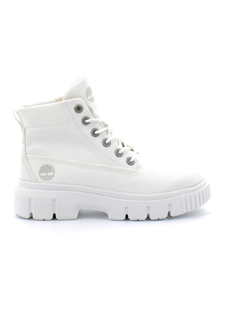 Bottine à Lacets Mi-haute Pour Femme Greyfield Blanc - Kiabi