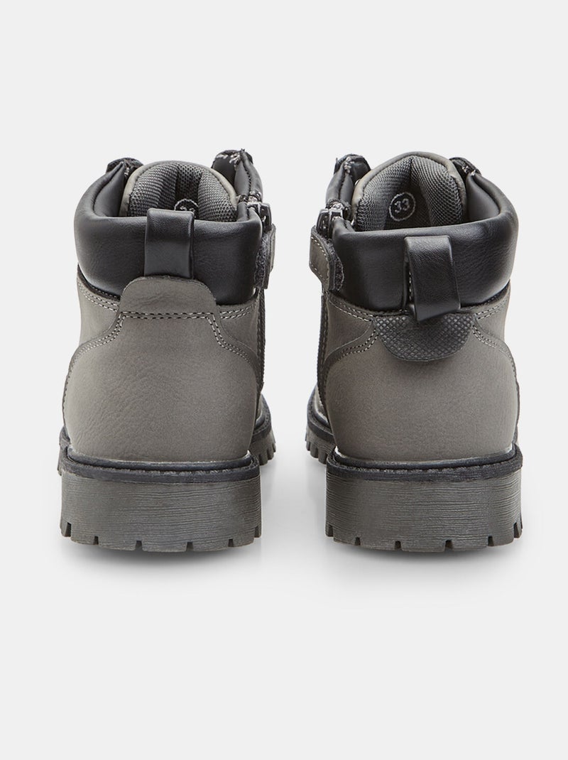 Bottine à lacets outdoor Bata Gris - Kiabi