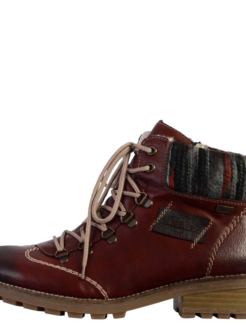 Bottine à Lacets Rieker Eagle Rouge - Kiabi
