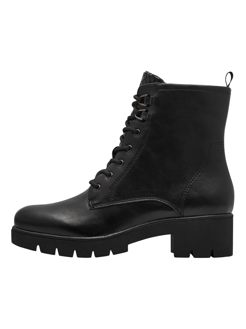 Bottine A Lacets Tamaris Noir mat - Kiabi