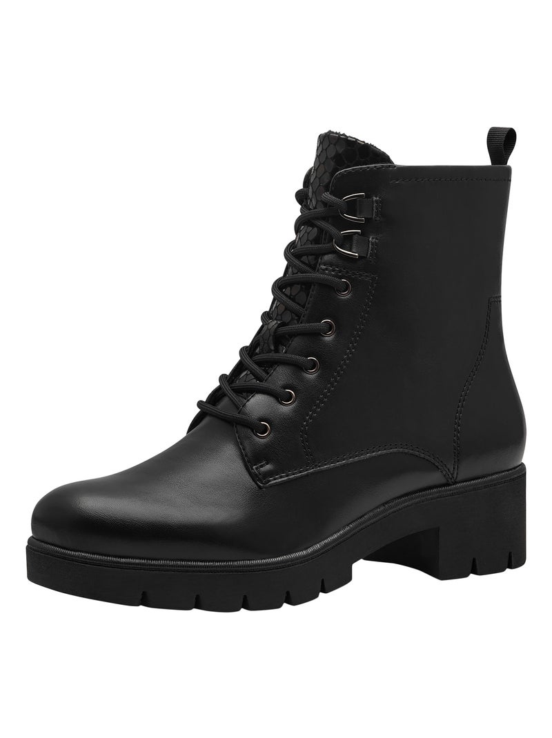 Bottine A Lacets Tamaris Noir mat - Kiabi