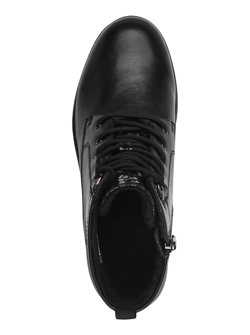 Bottine A Lacets Tamaris Noir mat - Kiabi