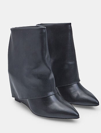 Bottine à revers avec plateforme et bout Bata