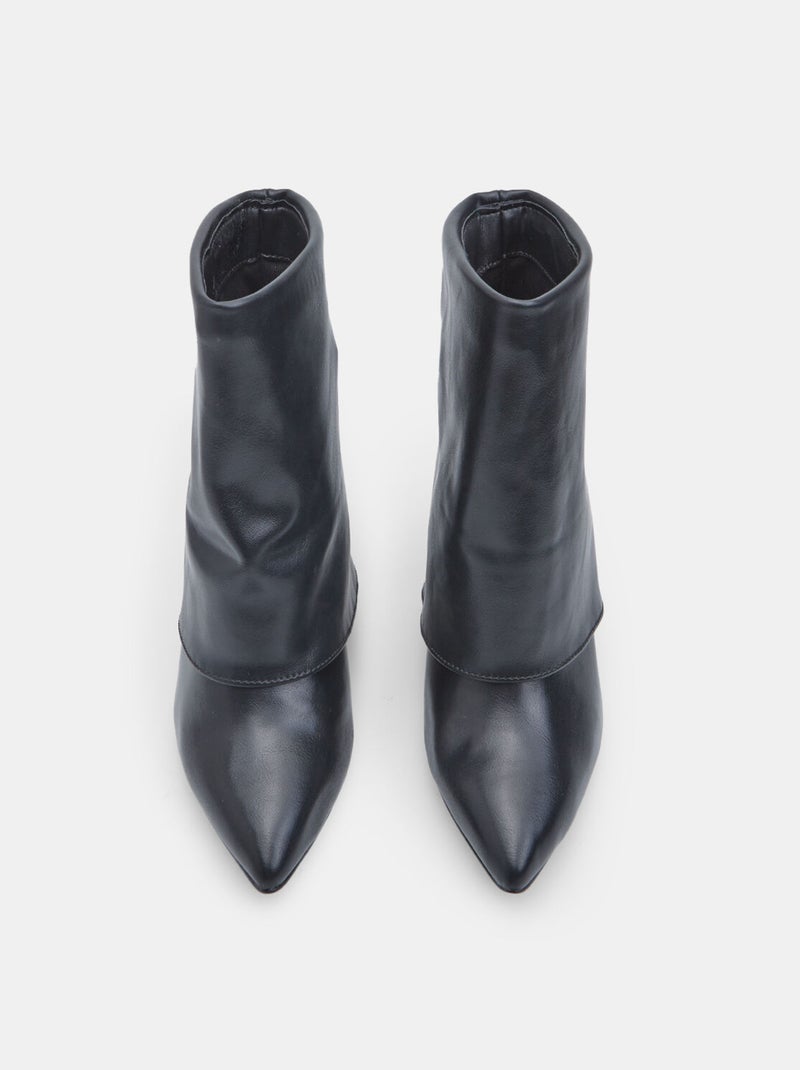 Bottine à revers avec plateforme et bout Bata Noir - Kiabi