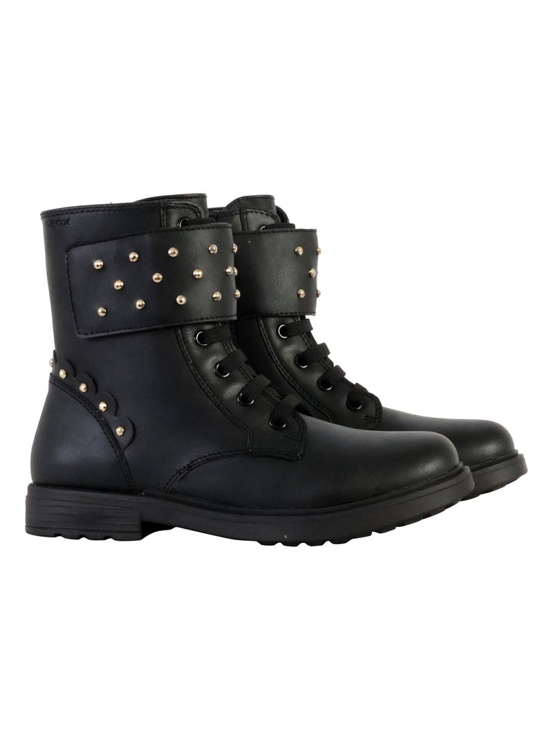 Bottine à Scratches Geox Junior Eclair Synt.Lea Noir - Kiabi