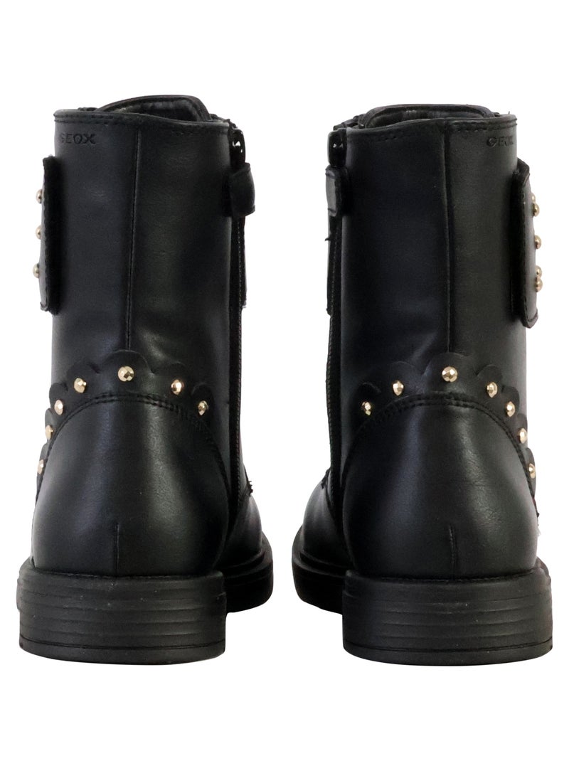 Bottine à Scratches Geox Junior Eclair Synt.Lea Noir - Kiabi