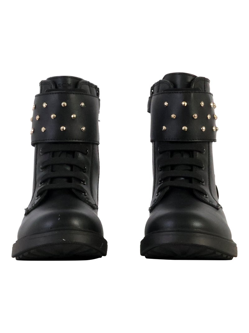 Bottine à Scratches Geox Junior Eclair Synt.Lea Noir - Kiabi