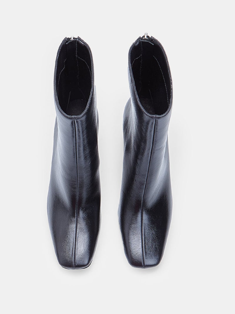 Bottine  à talon avec fermeture éclair Bata Noir - Kiabi