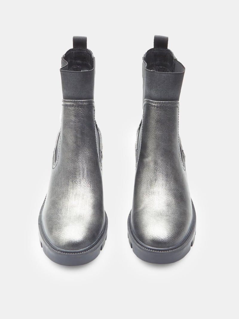 Bottine à talon BATA Argent - Kiabi